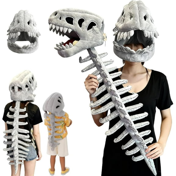 Spinosaurus Plush Dino Outfit, 2026 New Wearable Dinosaur Skeleton Plush, 3D Dino Skeleton Plushs Costume, Funny Creative Fluff-Ified Dinosaur Bones (L: 45in)