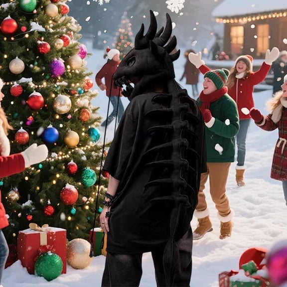 Spinosaurus Plush Dino Outfit, 3D Dinosaur Skeleton Costume, Realistic Design Dinosaur Skeleton Plush Costume for Cosplay, Dinosaur Toys for Party Prop 80cm