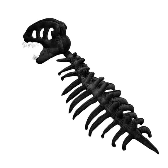 Spinosaurus Plush Dino Outfit, Dinosaur Skeleton Plush Costume, Wearable Dinosaur Skeleton,Themed Skull Cosplay Props Black