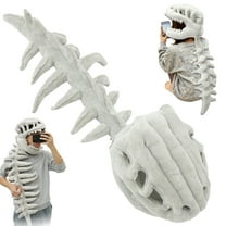 Spinosaurus Plush Dino Outfit Halloween Fun Dinosaur Skeleton Plush Costume with Spine Extension for Party Dress Up Fun Cosplay Outfit
