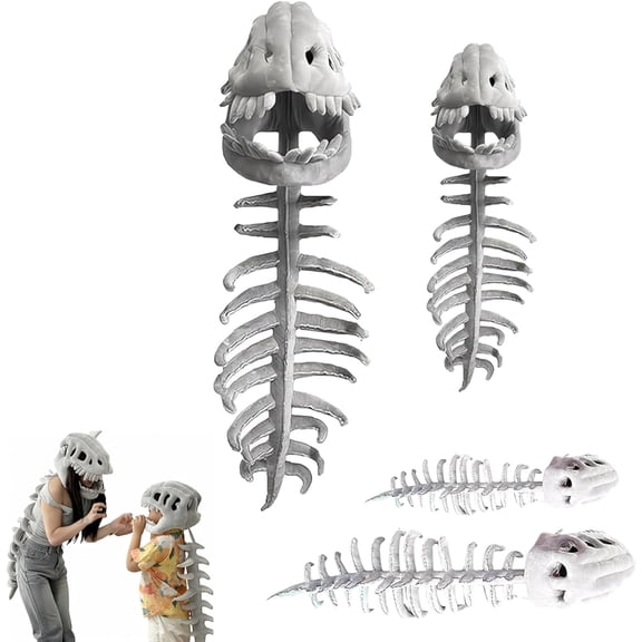Spinosaurus Plush Dino Outfit New Plush Dinosaur Skeleton Hoodie, Halloween Realistic Dinosaur Skeleton Costume Set