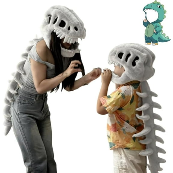 Spinosaurus Plush Dino Outfit, Spinesaurus Plush Dino Outfit, Realistic Dinosaur Costume-3D Skeleton Design