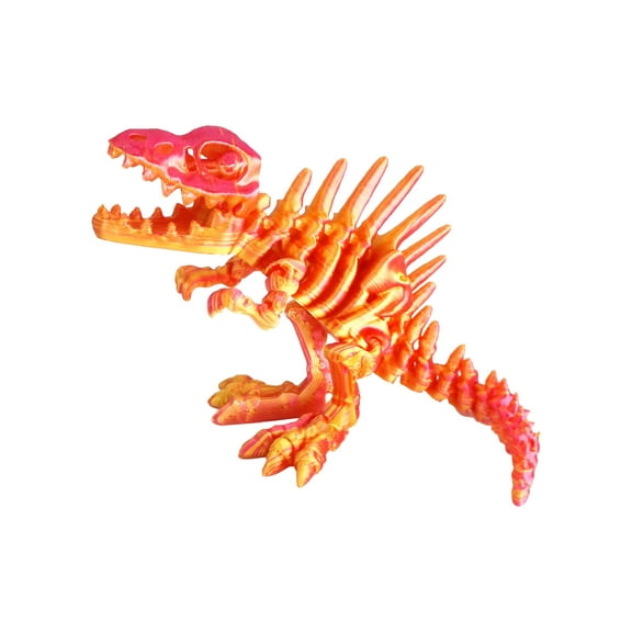 Spinosaurus Skeleton 3D Printed Large Articulated Dinosaur Fossil Figure Multi-Jointed Prehistoric Bone Model for Museum Style Desktop Home Decor