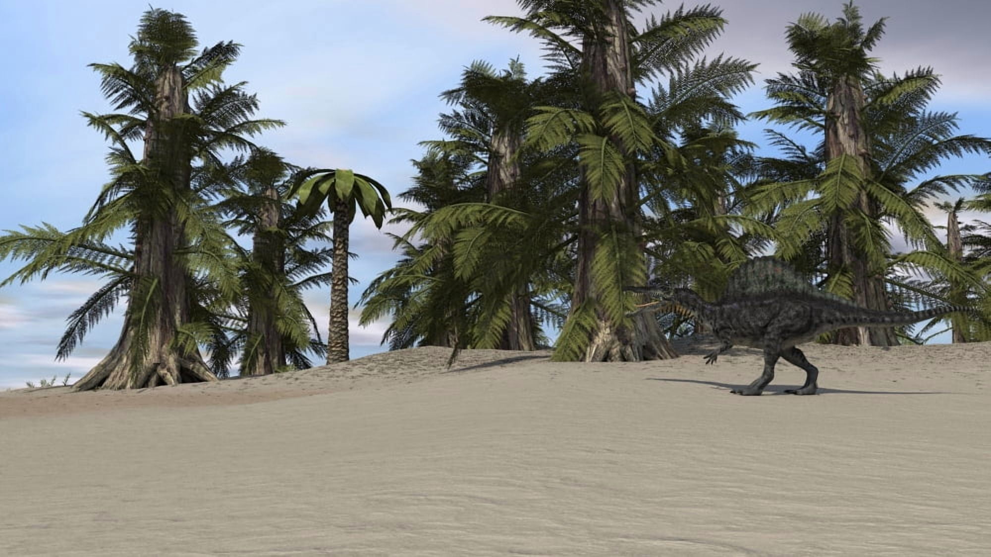Spinosaurus walking in a desert environment Canvas Art - Kostyantyn IvanyshenStocktrek Images (19 x 11)