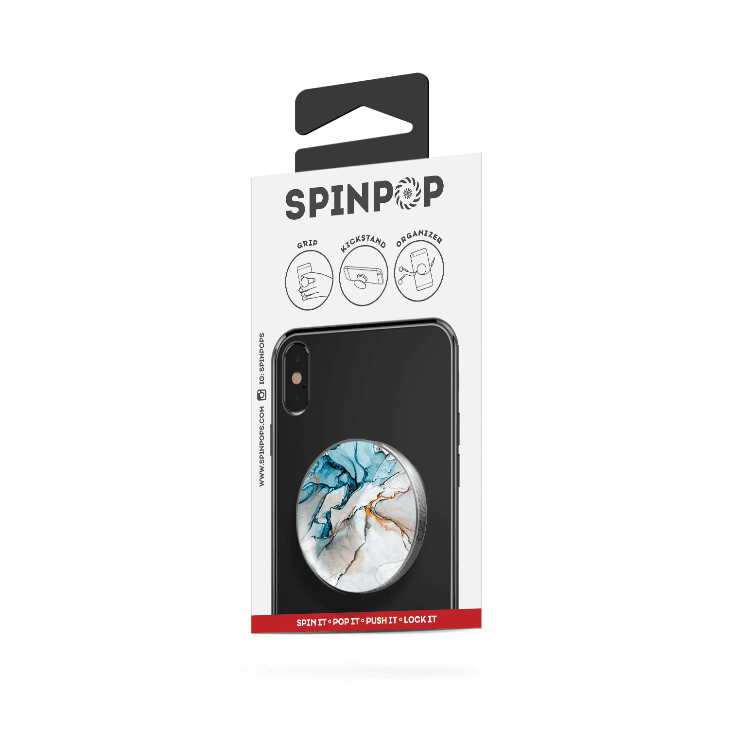 Spinpop Phone Grip - Blue Marble