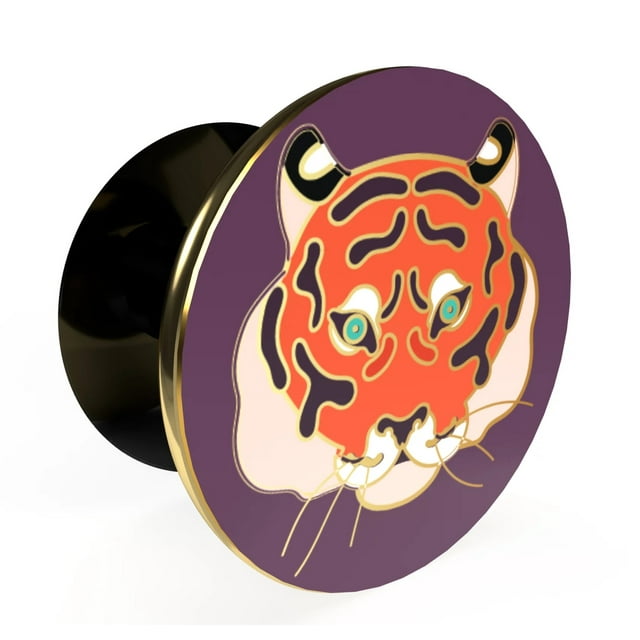 Spinpop Phone Grip Holder and Kickstand for Cell Phones Enamel Tiger