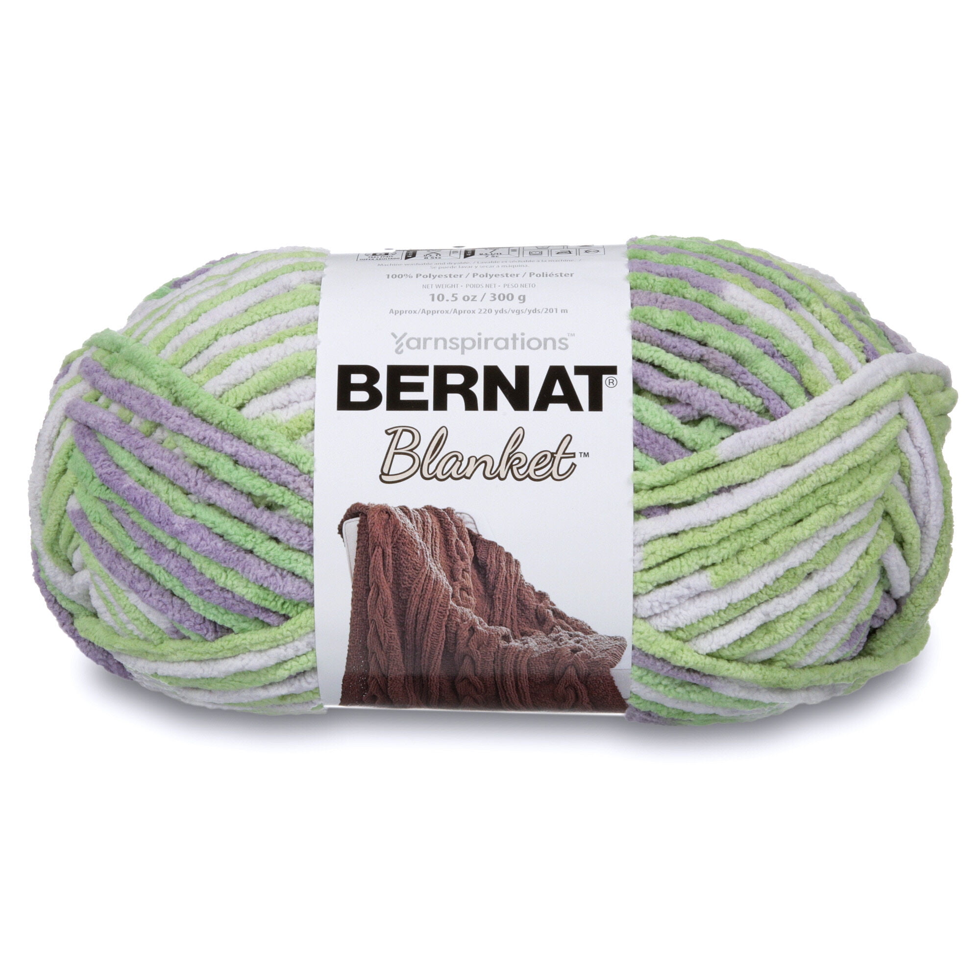 Bernat® Blanket™ #6 Super Bulky Polyester Yarn, Lilac Leaf 10.5oz/300g ...