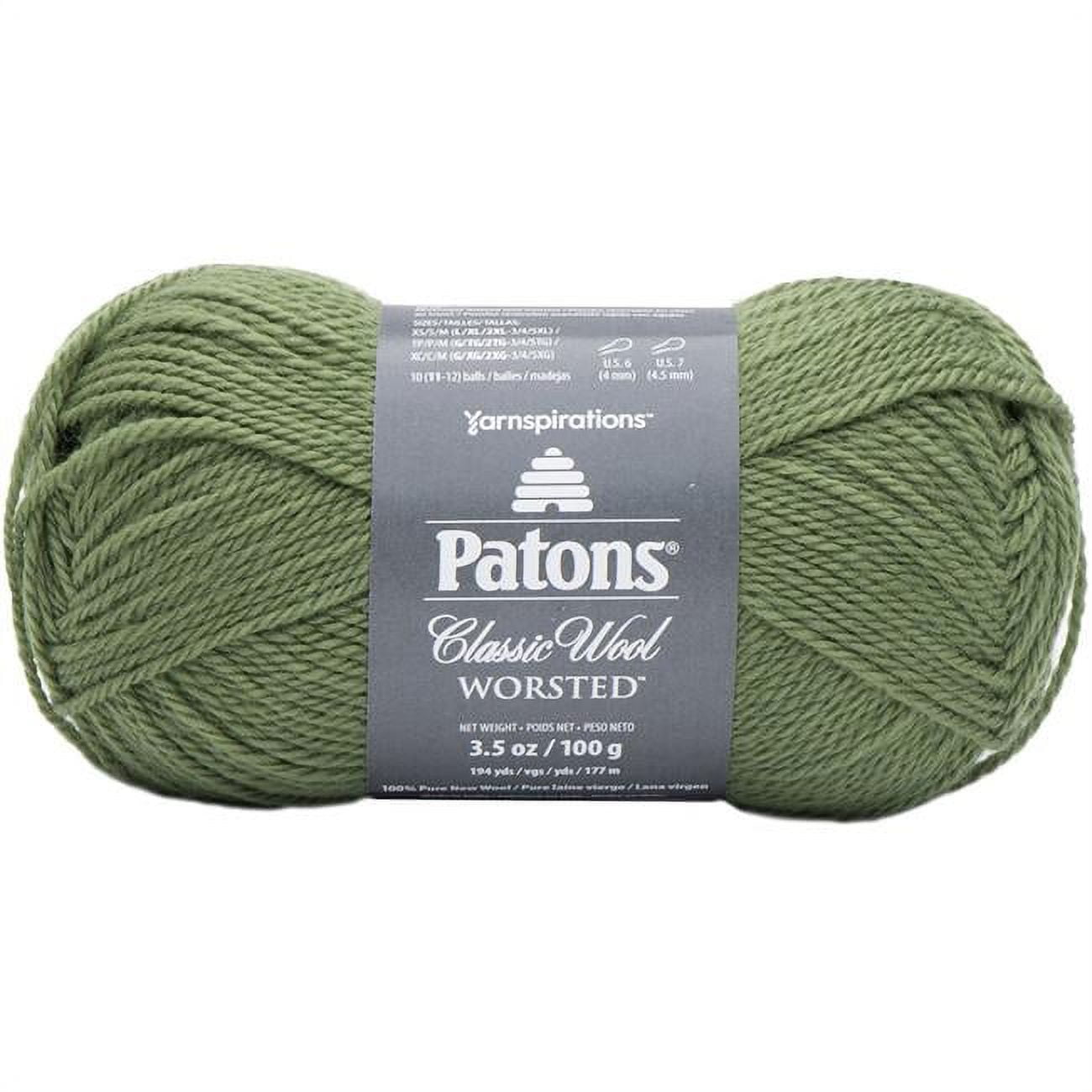 Patons Classic Wool Yarn - 100% Wool, Bright Red, 3.5oz/100g, 210yd For Knitting & Crochet