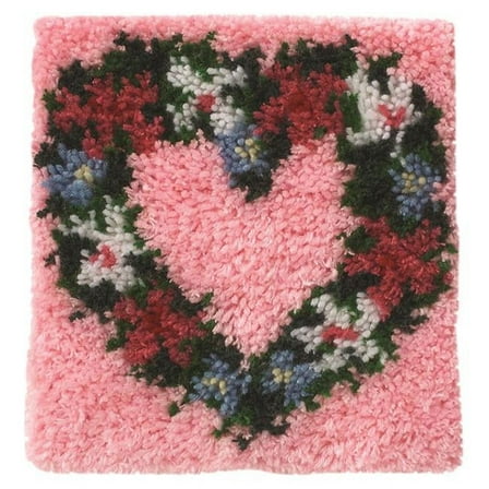 Spinrite Latch Hook Kit Heart Wreath 12' Sq