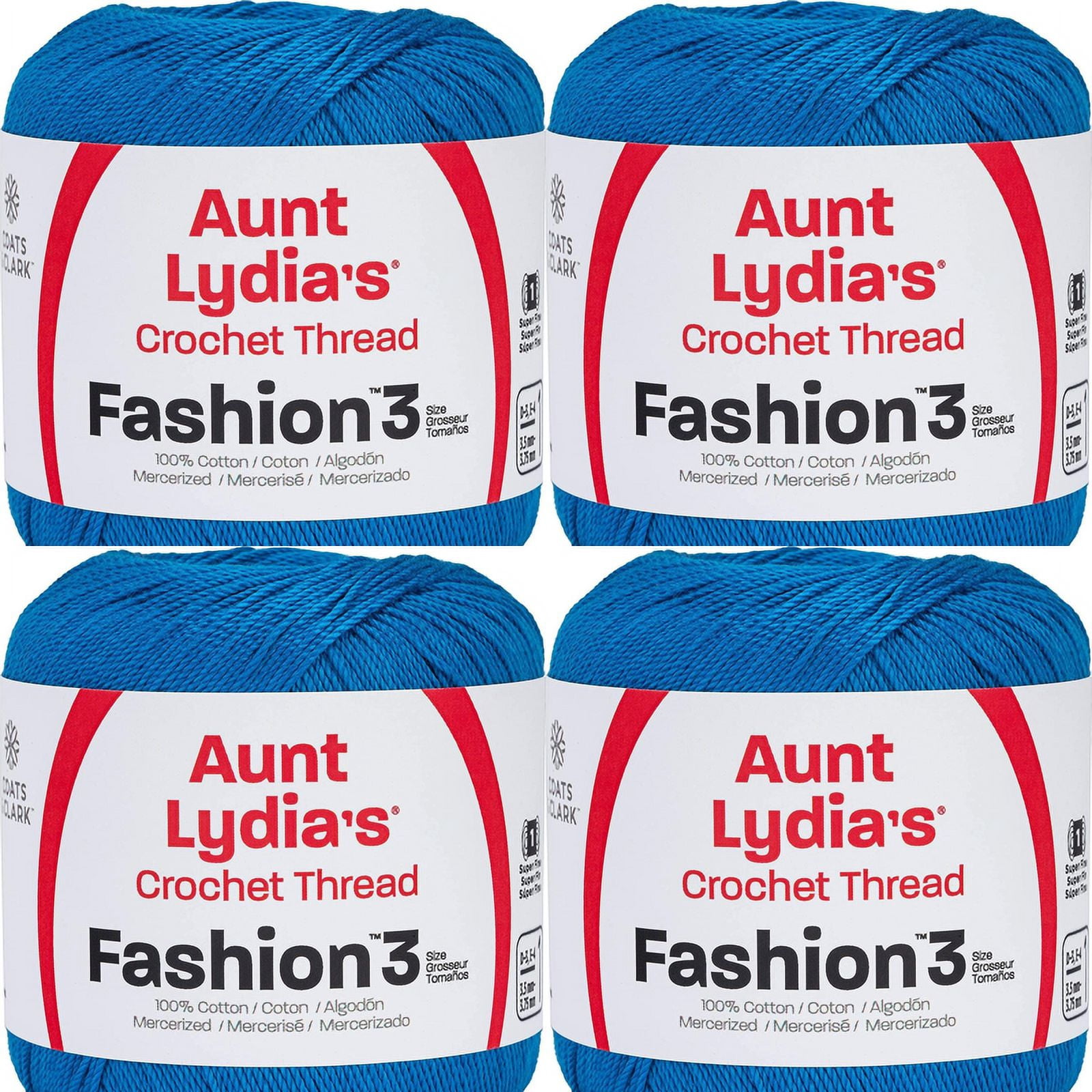 Spinrite Aunt Lydia's Fashion Crochet Thread Blue Hawaii, 1 Pack of 4