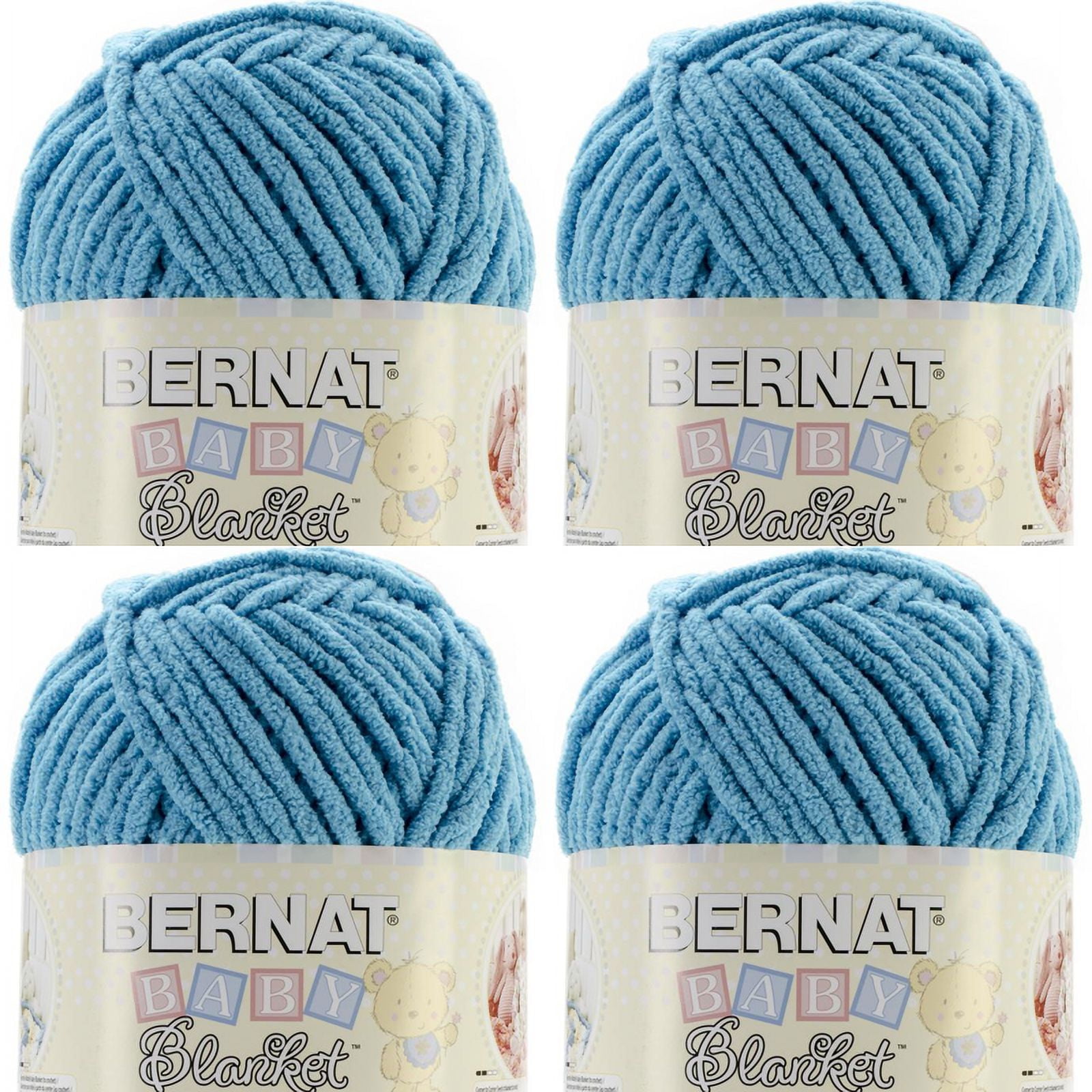 Spinrite Bernat Baby Blanket Big Ball Yarn Baby Teal, 1 Pack of 4
