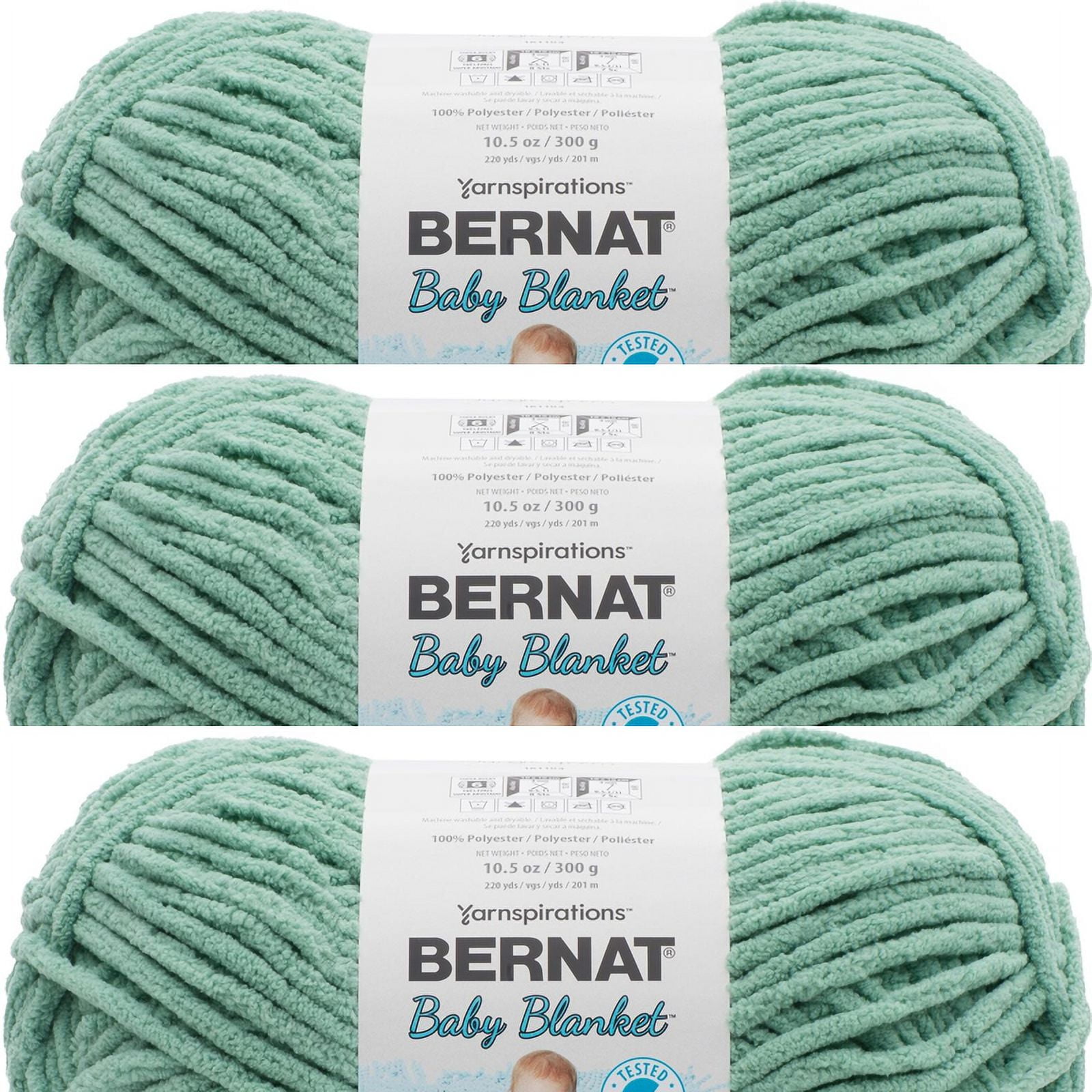 Spinrite Bernat Baby Blanket Big Ball Yarn Misty Jungle Green, 1 Pack