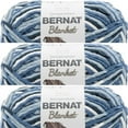 Spinrite Bernat Blanket Big Ball Yarn Faded Blues, 1 Pack of 3 Piece