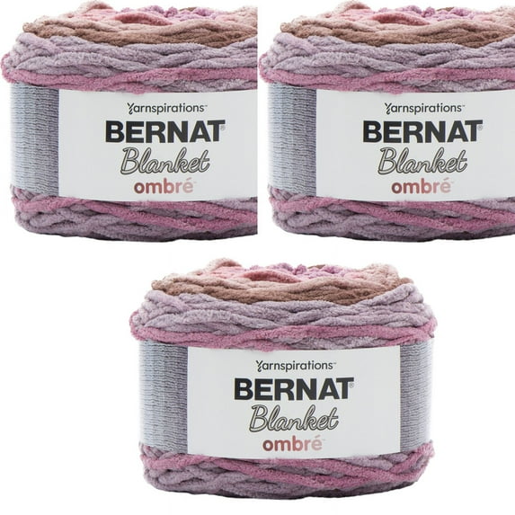 Spinrite Bernat Blanket Ombre Yarn - Dusty Rose Ombre, 1 Pack of 3 Piece