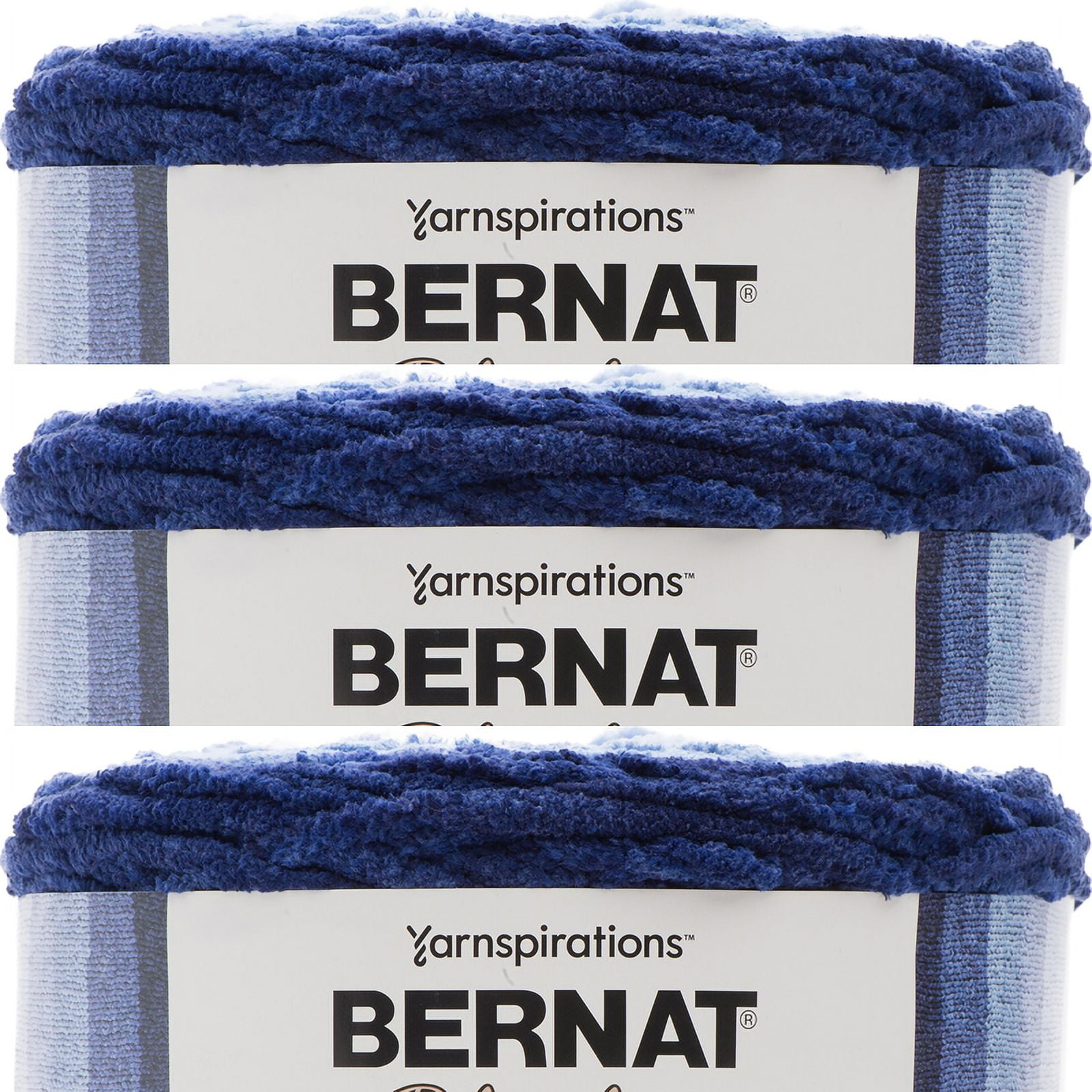 Spinrite Bernat Blanket Ombre Yarn Navy Ombre 1 Pack of 3 Piece Walmart