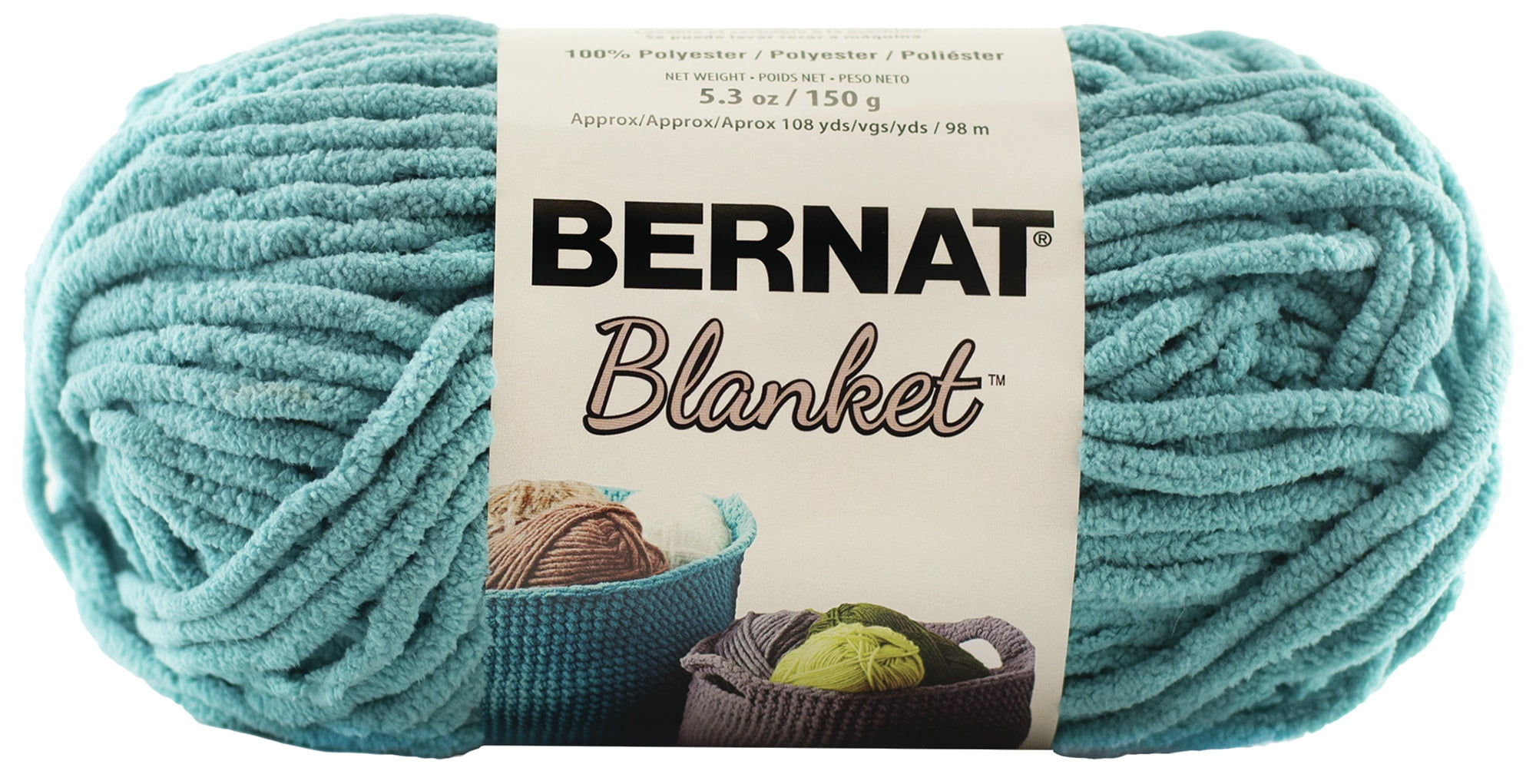 Spinrite Bernat Blanket Yarn-Light Teal, 1 Pack of 3 Skein