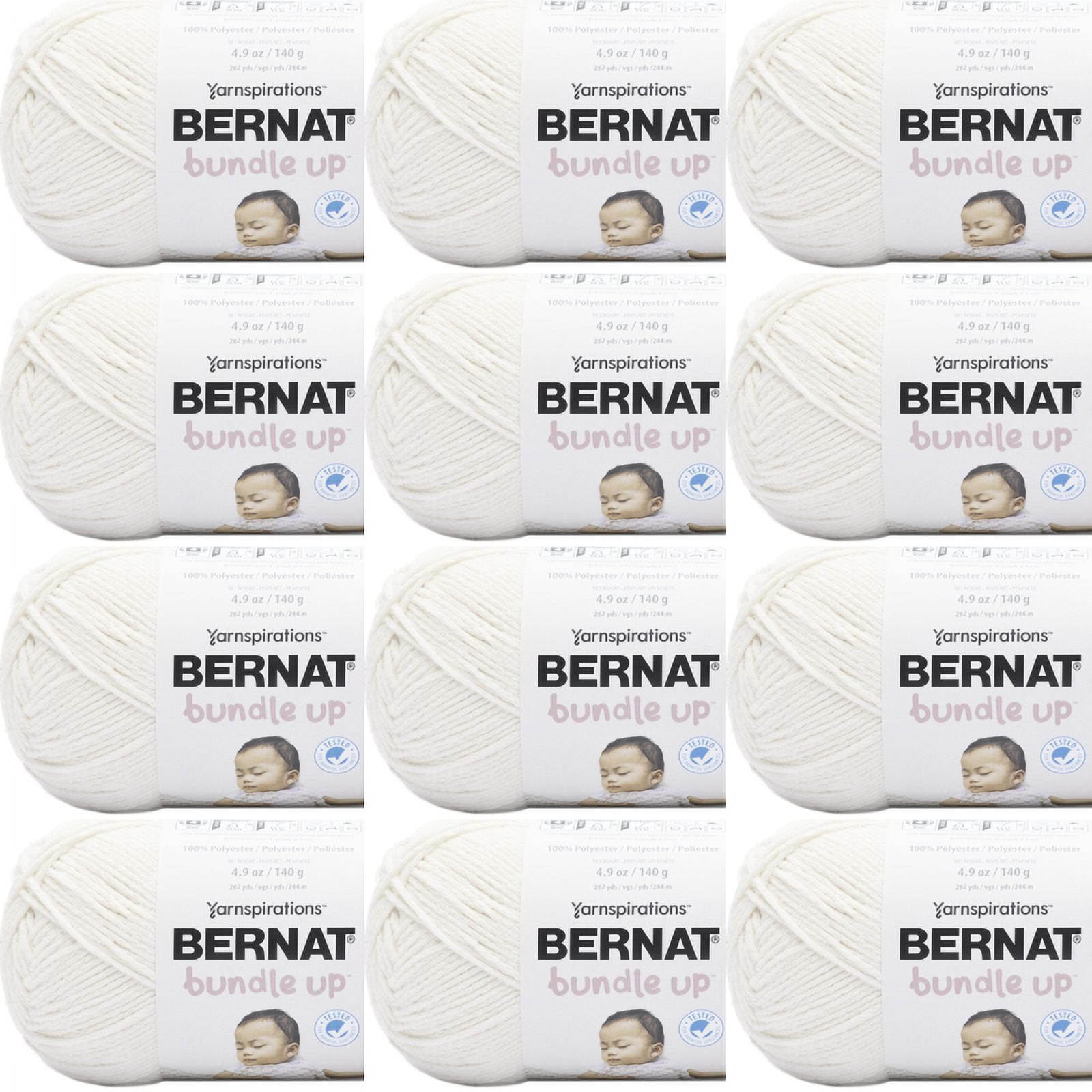 Spinrite Bernat Bundle Up Yarn Marshmallow, 1 Pack of 12 Piece