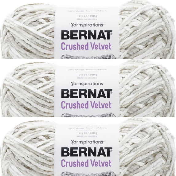 Spinrite Bernat Crushed Velvet Yarn - White, 1 Pack of 3 Piece