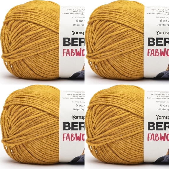Spinrite Bernat Fabwoolous Yarn - Bright Gold, 1 Pack of 4 Piece