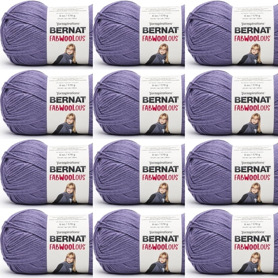 Spinrite Bernat Fabwoolous Yarn - Violet, 1 Pack of 12 Piece