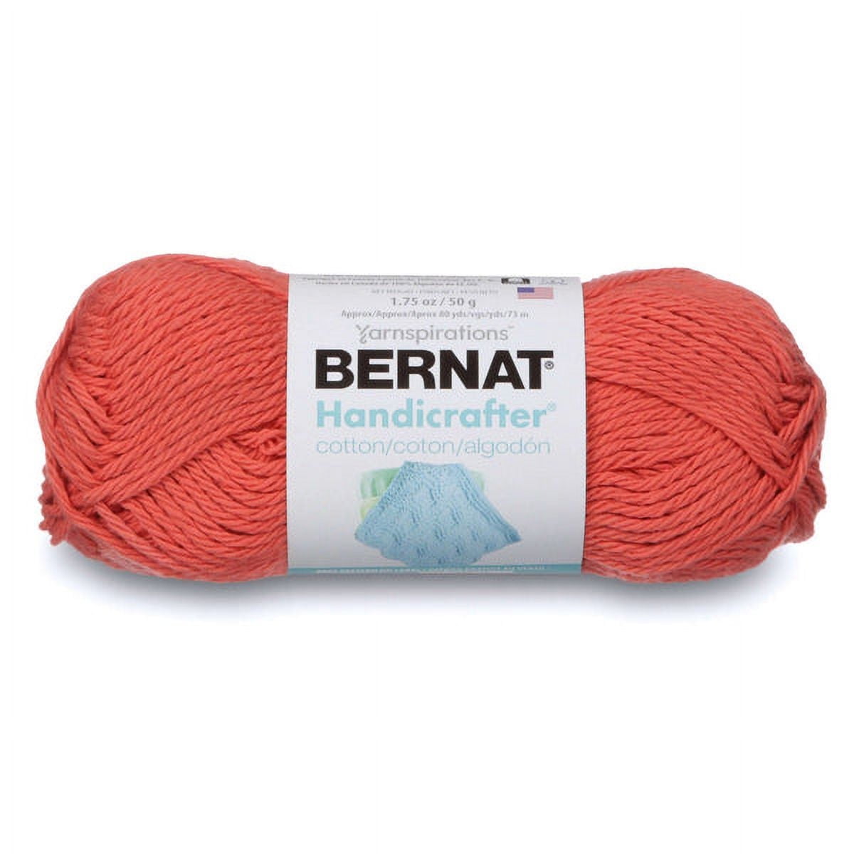 Spinrite Bernat Handicrafter Cotton Yarn - Solids - Tangerine, 1 Pack of 6 Piece