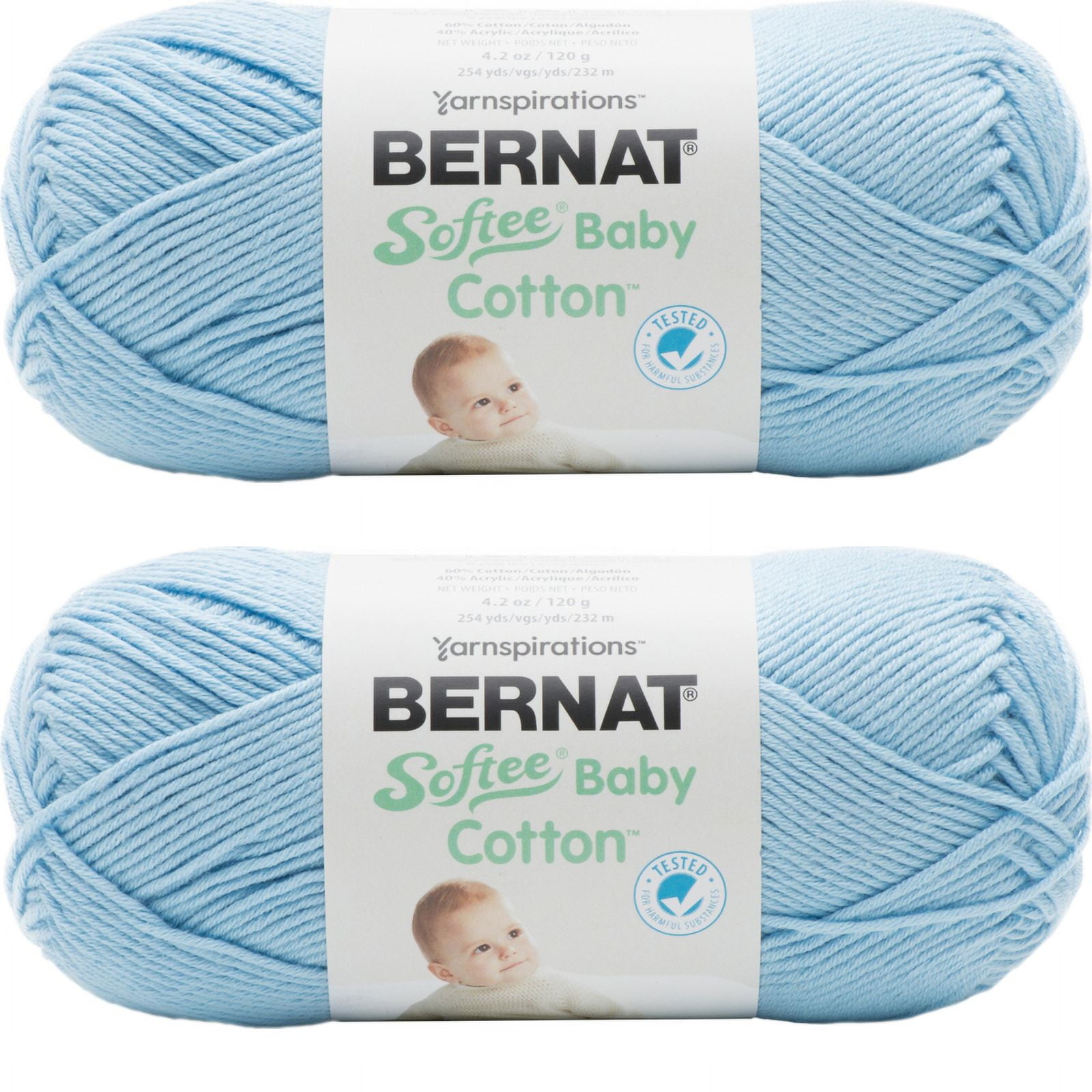 Bernat Cotton Softee Baby Cotton Yarn (120g/4.2 oz), Cotton 