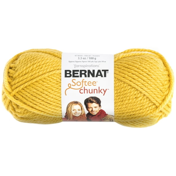 Spinrite Bernat Softee Chunky Yarn-Glowing Gold, 1 Pack of 6 Skein