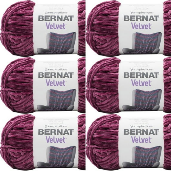 Spinrite Bernat Velvet Yarn - Burgundy Plum, 1 Pack of 6 Piece