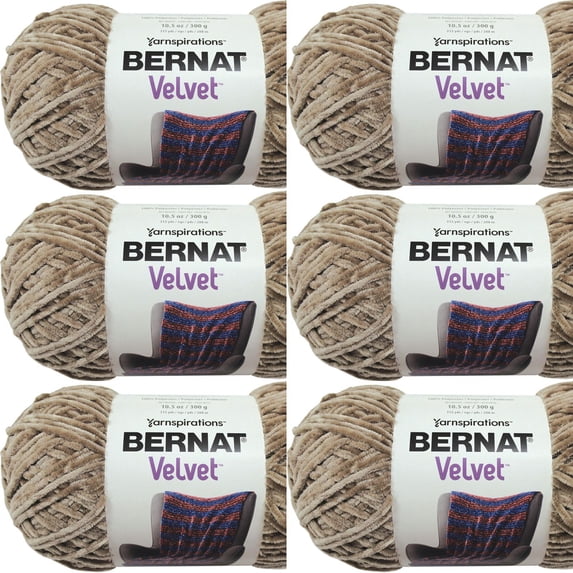 Spinrite Bernat Velvet Yarn - Mushroom, 1 Pack of 6 Piece