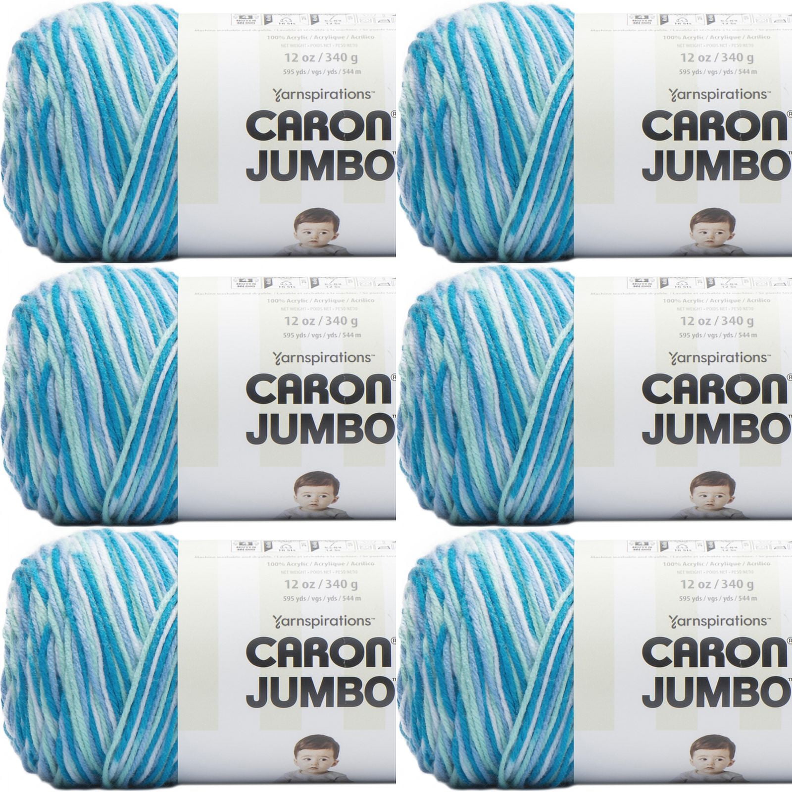 Spinrite Caron Jumbo Print Yarn - Blue Raspberry, 1 Pack of 6 Piece ...