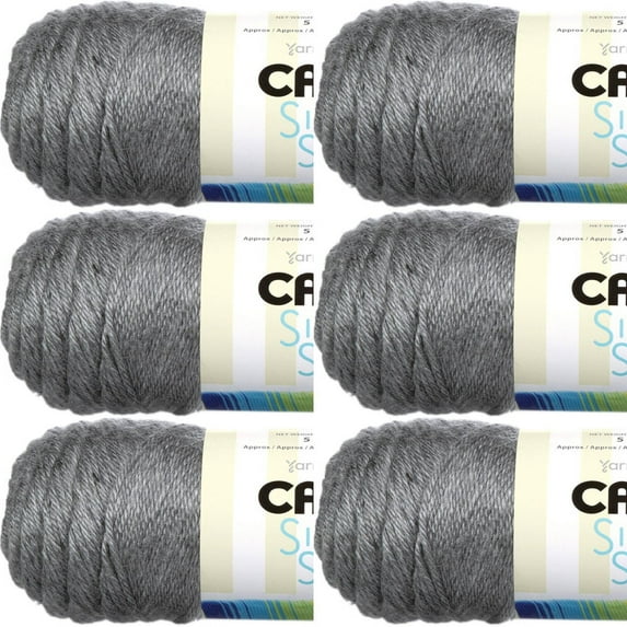 Spinrite Caron Simply Soft Heathers Yarn - Grey Heather, 1 Pack of 6 Piece