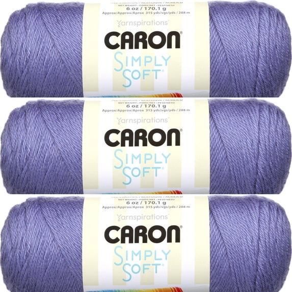 Spinrite Caron Simply Soft Solids Yarn - Lavender Blue, 1 Pack of 3 Piece