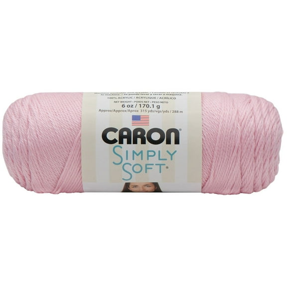 Simply Soft Yarn by Caron - Solid Yarn for Knitting - Crochet - Weaving - Arts & Crafts - Soft Pink - Bulk 15 Pack