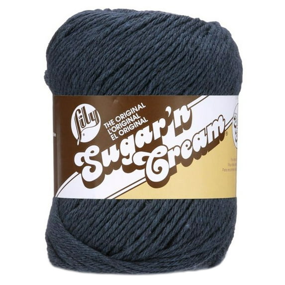 Spinrite Lily Sugar and Cream Yarn - Solids Super Size - Indigo, 1 Pack of 6 Skein