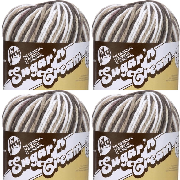 Spinrite Lily Sugar'n Cream Yarn - Ombres Super Size - Chocolate Ombre, 1 Pack of 4 Piece