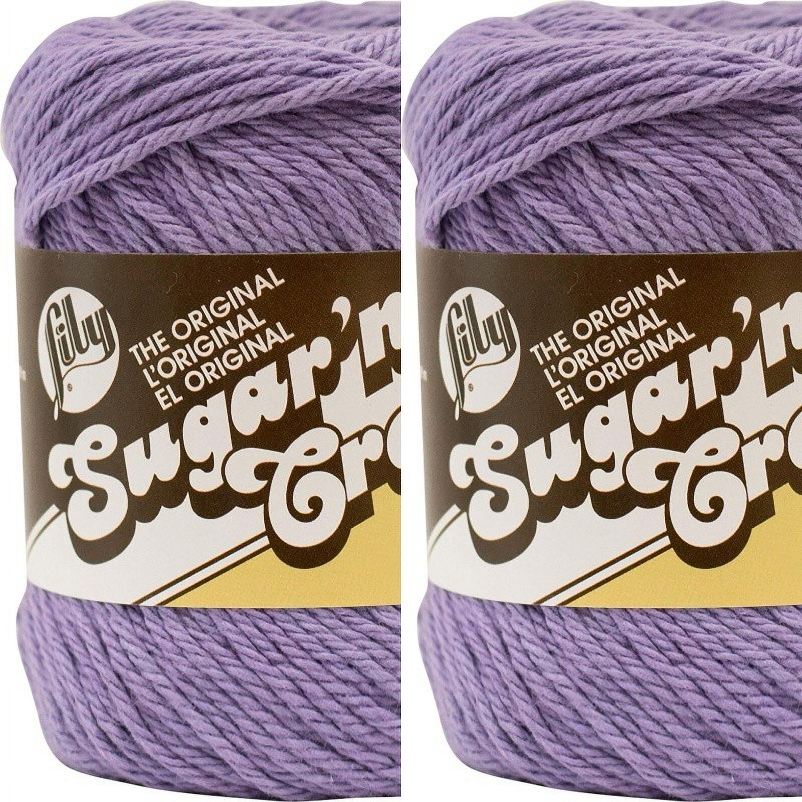 Spinrite Lily Sugar'n Cream Yarn Solids Hot Purple, 1 Pack of 2