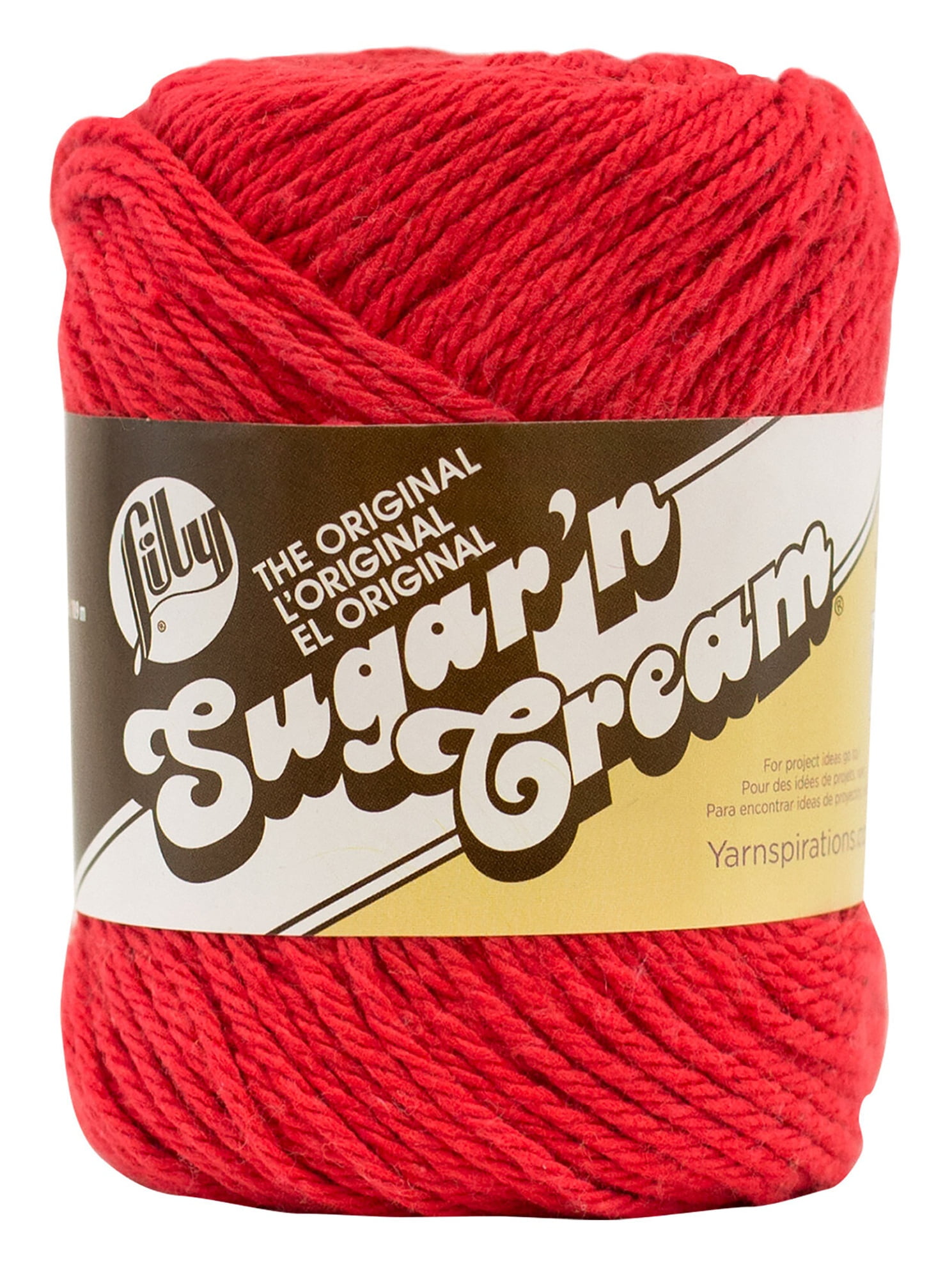 Spinrite Lily Sugar'n Cream Yarn - Solids-Red, 1 Pack of 1 Piece
