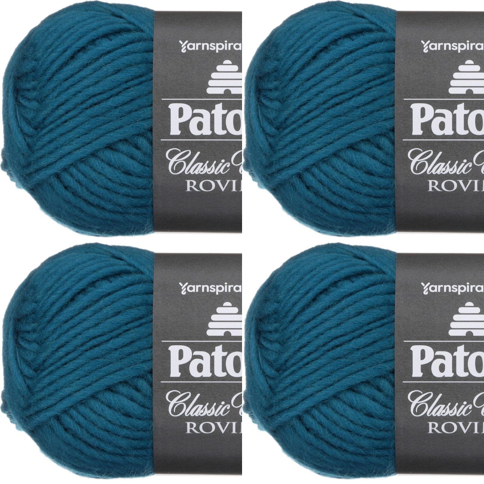 Spinrite Patons Classic Wool Roving Yarn Pacific Teal, 1 Pack of 4