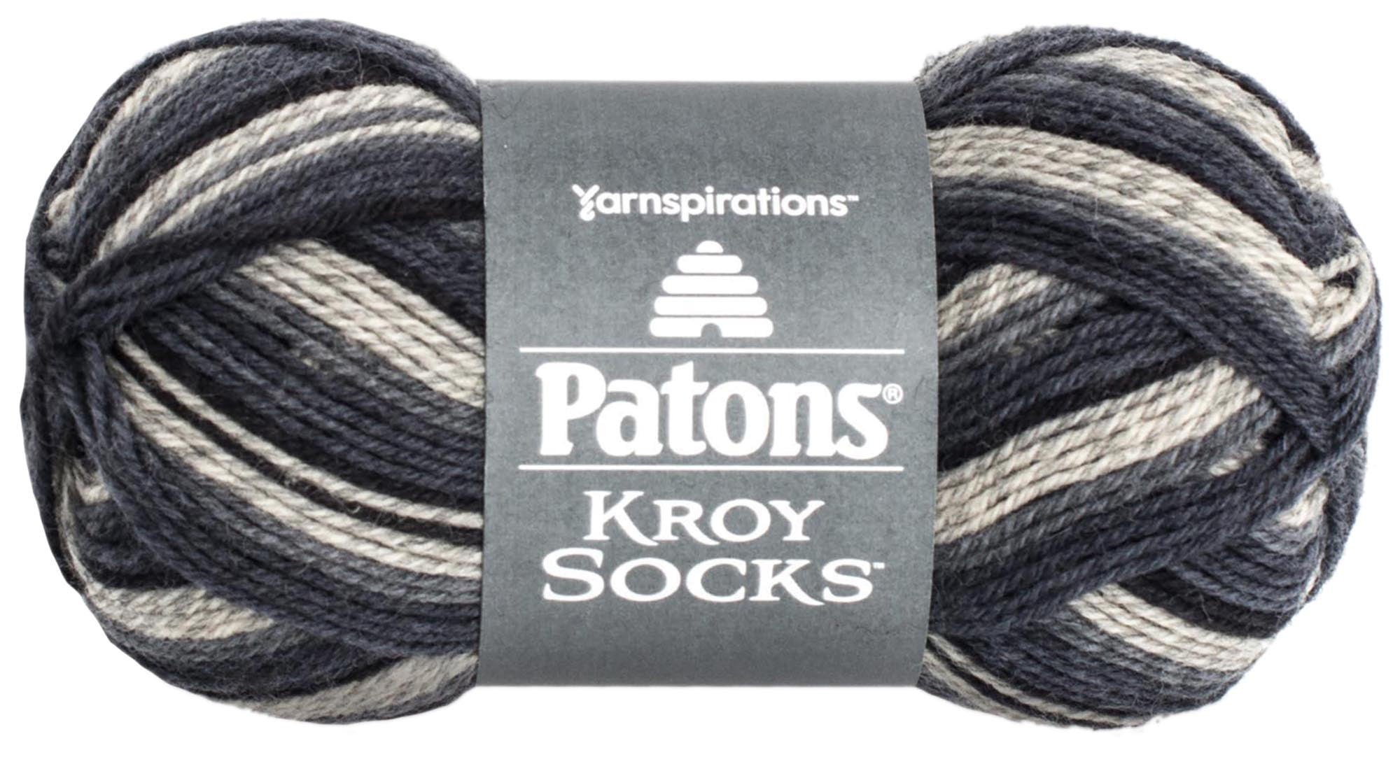 Patons Kroy Socks Eclipse Stripes Yarn - 6 Pack of 1.75oz/50g - Blended Fiber - 1 Super Fine - 166 Yards - Knitting/Crochet