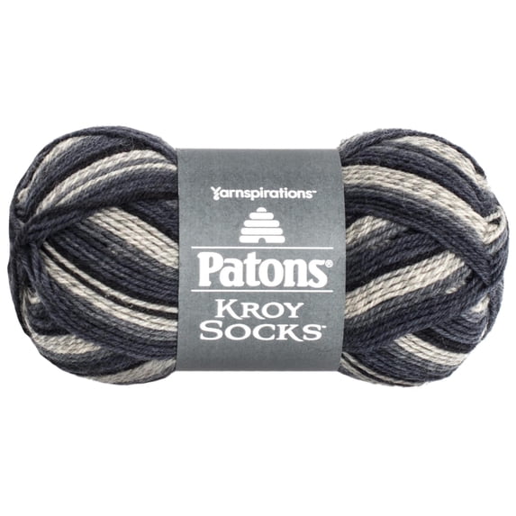 Patons Kroy Socks Eclipse Stripes Yarn - 6 Pack of 1.75oz/50g - Blended Fiber - 1 Super Fine - 166 Yards - Knitting/Crochet