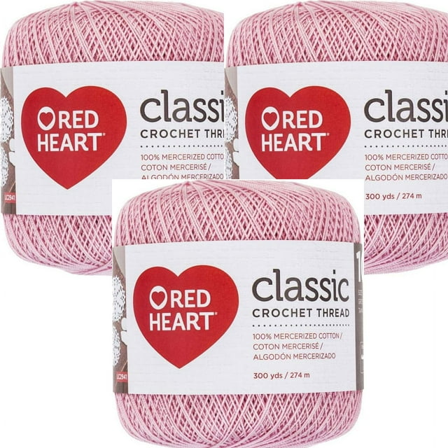 Spinrite Red Heart Classic Crochet Thread Size 10 Orchid Pink, 1 Pack