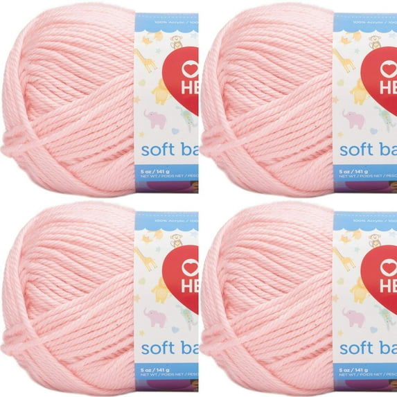 Spinrite Red Heart Soft Baby Steps Yarn - Baby Pink, 1 Pack of 4 Piece