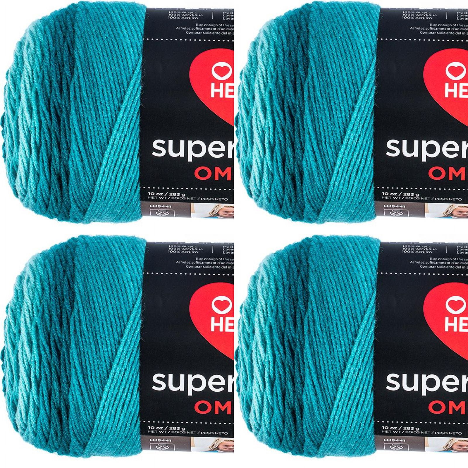 Spinrite Red Heart Super Saver Ombre Yarn Deep Teal, 1 Pack of 4