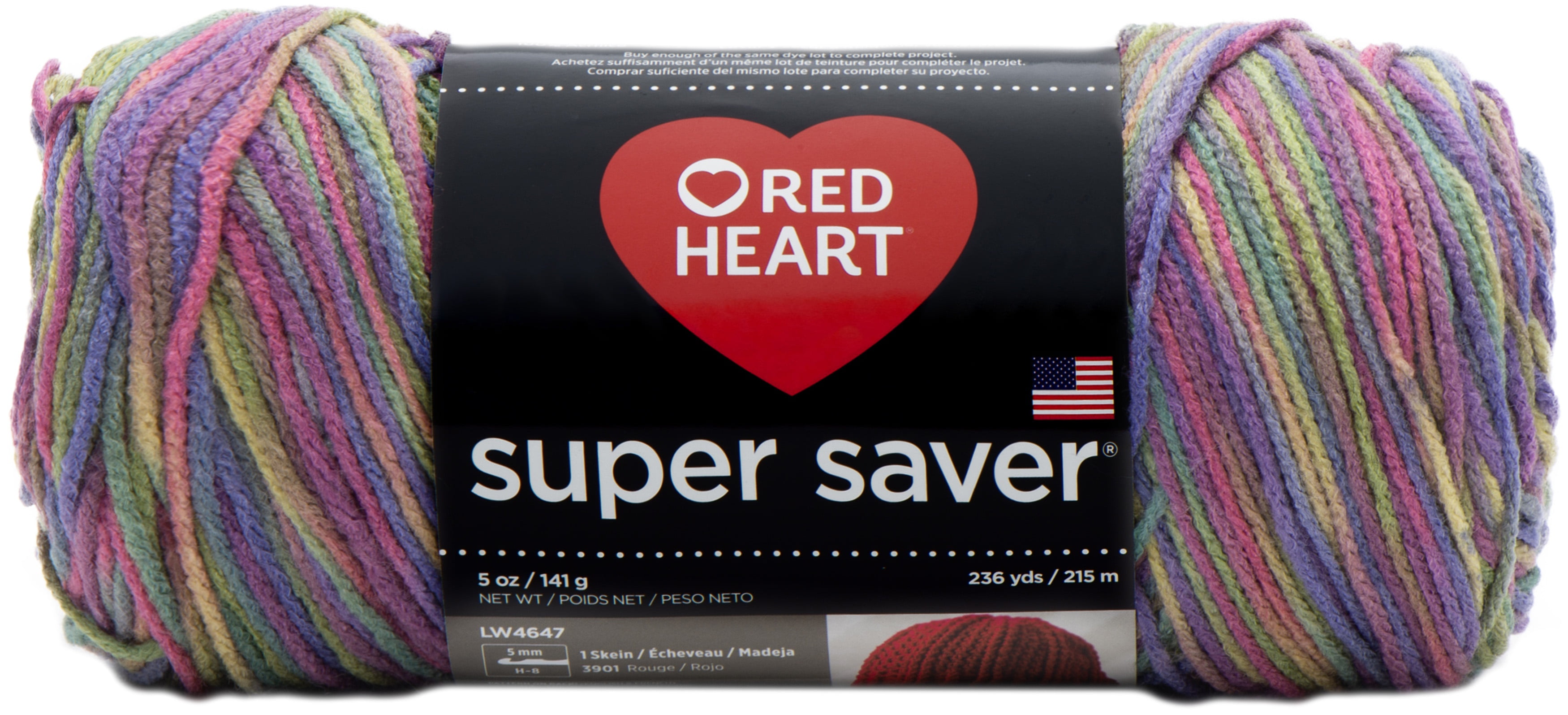 Red Heart Super Saver Artist Print Yarn - 3 Pack of 141g/5oz - Acrylic - 4 Medium (Worsted) - 236 Yards - Knitting/Crochet