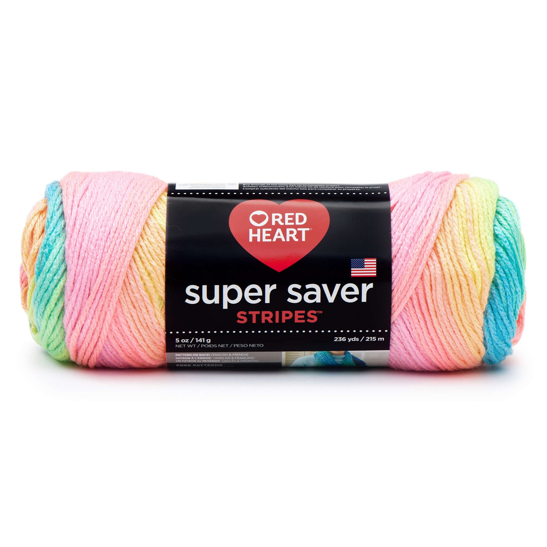 Spinrite Red Heart Super Saver Yarn - Retro Stripe,1 Pack of 3 Skein