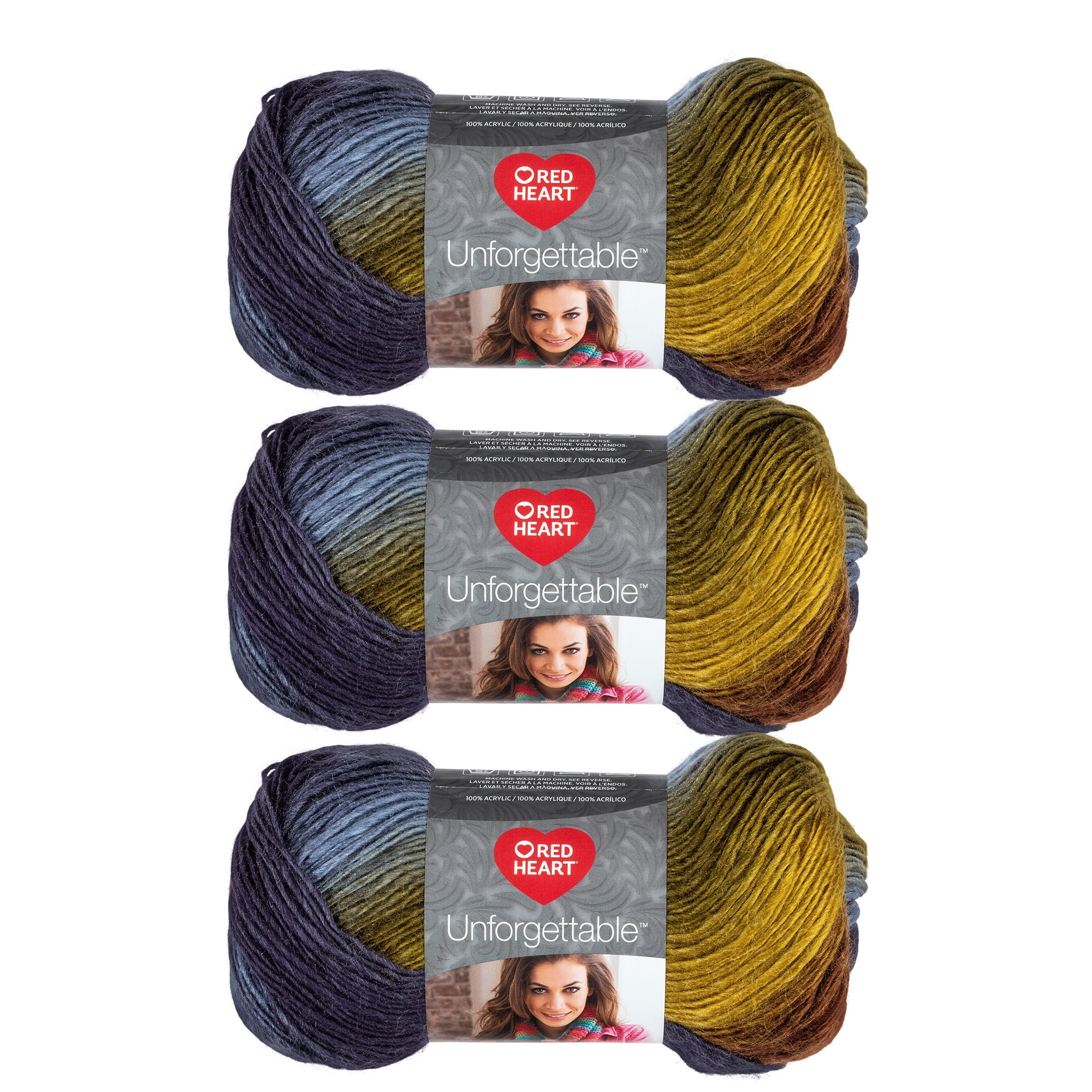 Spinrite Red Heart Unforgettable Yarn - Woodlands, 1 Pack of 3 Skein