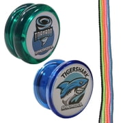 Spintastics Intermediate Yo-Yo Set - Includes 1 Tigershark Yoyo 1 Tornado Yoyo and a 5 Pack of Strings! Colors Vary!