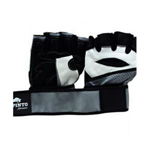 Spinto USA 9160016 Mens Workout Glove with Wrist Wraps, White & Gray - Extra Large