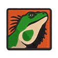 thumbnail image 1 of Spiny Green Iguana Lizard Head Applique Multi-Color Embroidered Hook & Loop Patch - 2.0 Inch Mini, 1 of 5