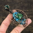 thumbnail image 1 of Spiny Oyster Gemstone Handmade Copper Wire Wrap Gift Jewelry Pendant 3.39", 1 of 3